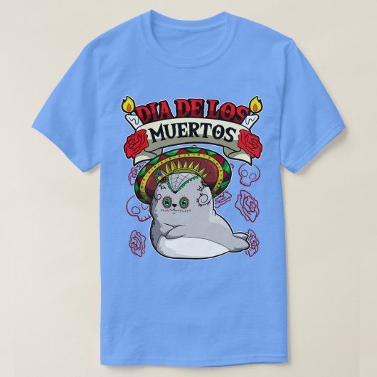 Dia De Los Muertos Animals Seal T-shirt (Design voorkant)