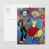 DIA DE LOS MUERTOS BAILAR MARIACHI BRIEFKAART (Voorkant / Achterkant)