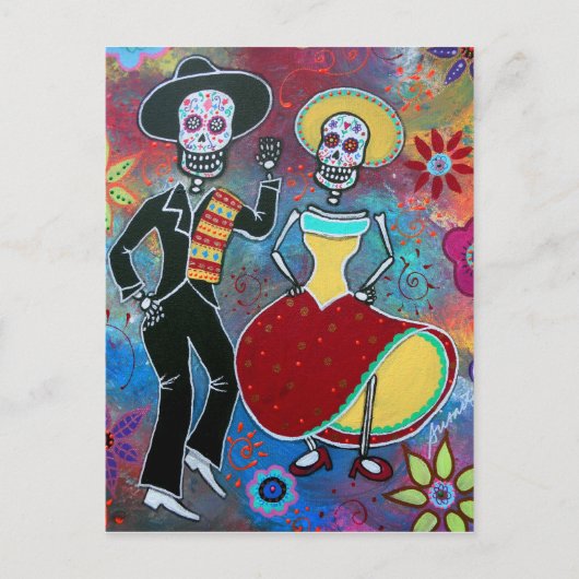 DIA DE LOS MUERTOS BAILAR MARIACHI BRIEFKAART (Voorkant)