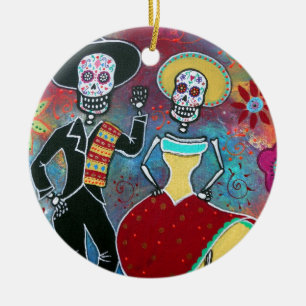 DIA DE LOS MUERTOS BAILAR MARIACHI KERAMISCH ORNAMENT