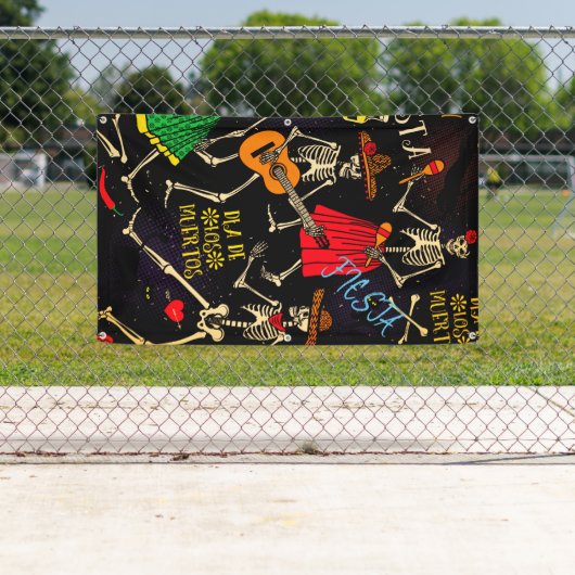 DIA DE LOS MUERTOS Banner MET GROMMETS (Insitu)
