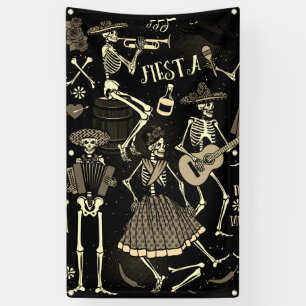 DIA DE LOS MUERTOS Banner MET GROMMETS