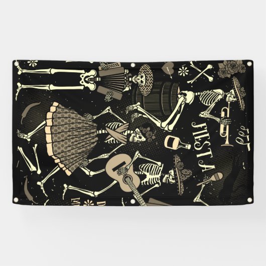 DIA DE LOS MUERTOS Banner MET GROMMETS (Horizontaal)