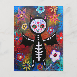 Dia de los Muertos Bat door Prisarts Briefkaart
