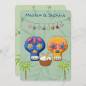 DIA DE LOS MUERTOS BEACH BRUILOFT KAART (Voorkant / Achterkant)