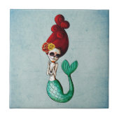 Dia de Los Muertos Beauful Mermaid Tegeltje (Voorkant)