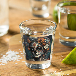 Dia de los muertos beschilderd gezicht shot glas