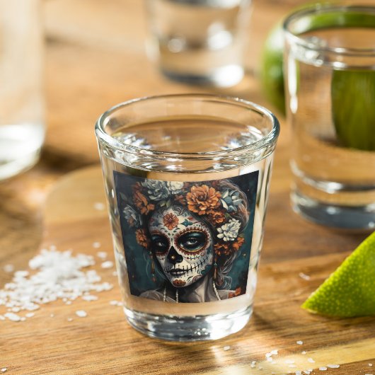Dia de los muertos beschilderd gezicht shot glas