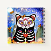 Dia De Los Muertos Black Cat Notitieboek (Achterkant)