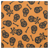 Dia de los Muertos Black Paper Skulls Patroon Stof (Swatch)