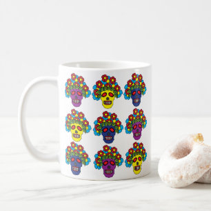 Dia De Los Muertos Bloemenskelet Koffiemok