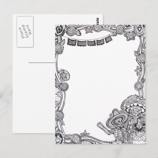 Dia De Los Muertos Briefkaart (Voorkant / Achterkant)