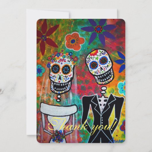 DIA DE LOS MUERTOS BRUILOFT BEDANKKAART (Voorkant)
