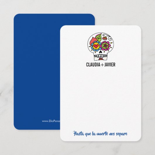 Dia De Los Muertos Bruiloft Dank u Kaart (Voorkant / Achterkant)