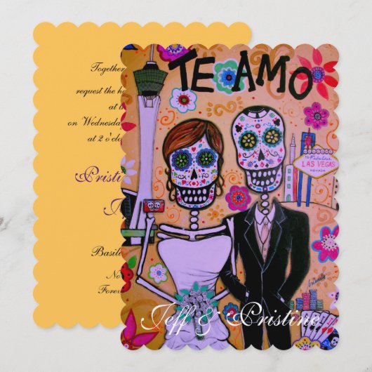 DIA DE LOS MUERTOS BRUILOFT IN LAS VEGAS KAART (Voorkant / Achterkant)