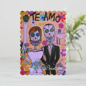 DIA DE LOS MUERTOS BRUILOFT IN LAS VEGAS KAART (Staand voorkant)