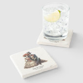 Dia de los Muertos Bruiloft Mr. en Mrs Sugar Skull Stenen Onderzetter (Zijkant)