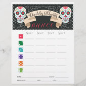 Dia De Los Muertos Bunco Game Score Kaart (Voorkant)