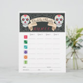Dia De Los Muertos Bunco Game Score Kaart (Staand voorkant)