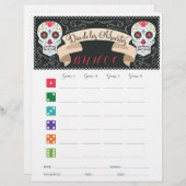Dia De Los Muertos Bunco Game Score Kaart (Voorkant / Achterkant)