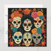 "Dia de los Muertos", Calavera Artistry Hub Kaart (Voorkant / Achterkant)