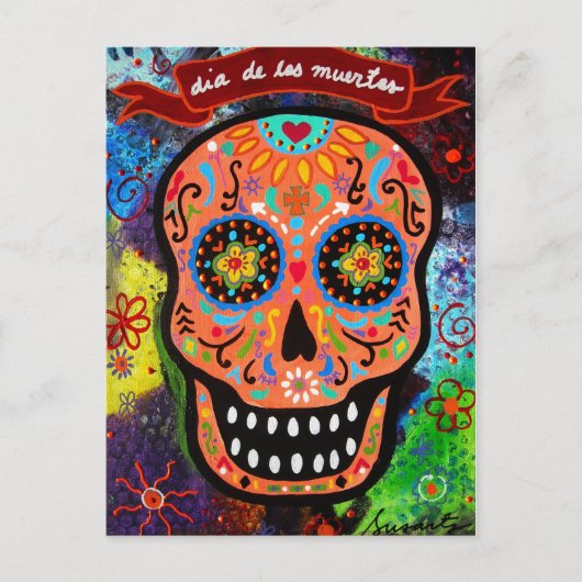 DIA DE LOS MUERTOS CALAVERA BRIEFKAART (Voorkant)