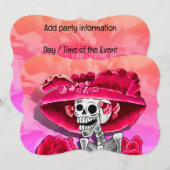 Dia de los Muertos Calavera in Red Hat Kaart (Voorkant / Achterkant)