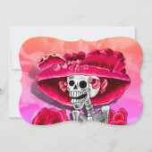 Dia de los Muertos Calavera in Red Hat Kaart (Voorkant)