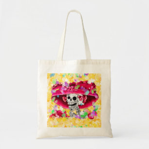 Dia De Los Muertos Calavera Suikerschedel in Rood Tote Bag
