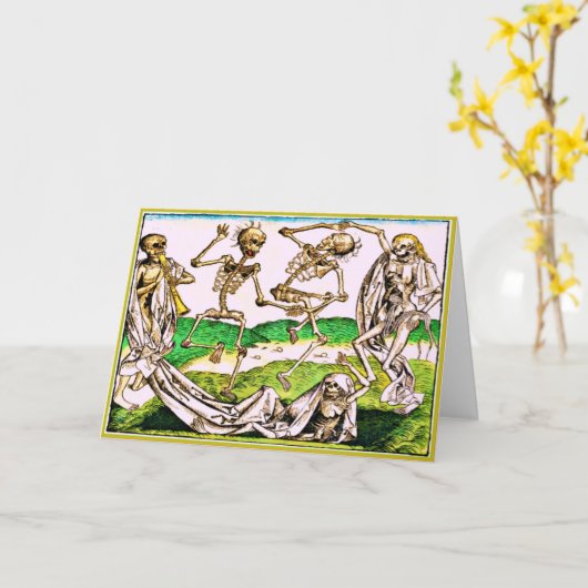 Dia De Los Muertos Card-Danse Macabre by Wolgemut Kaart (Gele Bloem)