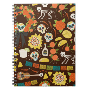 Dia De Los Muertos, cartoon. Notitieboek
