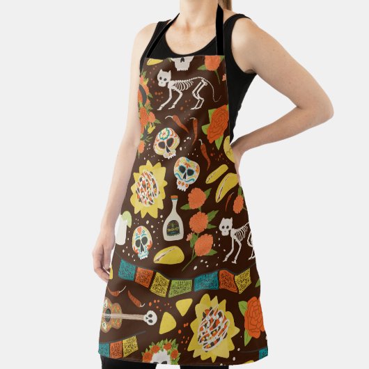 Dia De Los Muertos, cartoon. Schort (Insitu)