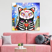 Dia De Los Muertos Cat Canvas Afdruk (Insitu (Woonkamer))