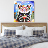 Dia De Los Muertos Cat Canvas Afdruk (Insitu (Slaapkamer))