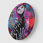 Dia de los Muertos Cat El Gato Lover Grote Klok (Hoek)
