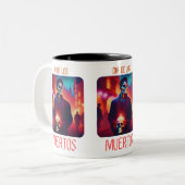 Dia de los Muertos Catrin con Calavera Tweekleurige Koffiemok (Voorkant links)