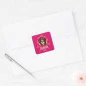 Día de los Muertos Catrina con Rosas Vierkante Sticker (Envelop)
