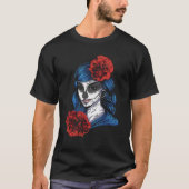 Dia De Los Muertos Catrina Kalaka T-shirt (Voorkant)