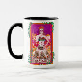 Dia de los Muertos Catrina met Paars en groen Mok (Links)