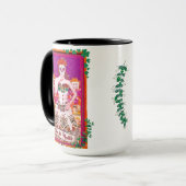 Dia de los Muertos Catrina met Paars en groen Mok (Voorkant links)