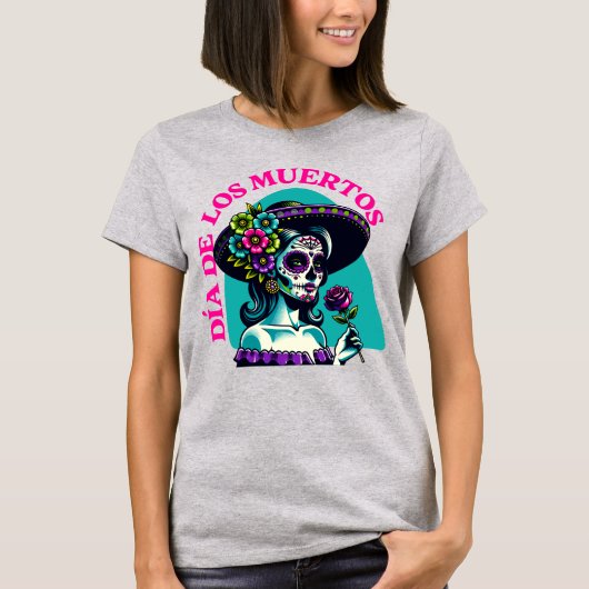 Día de los Muertos Catrina Pop Art Shirt (Voorkant)