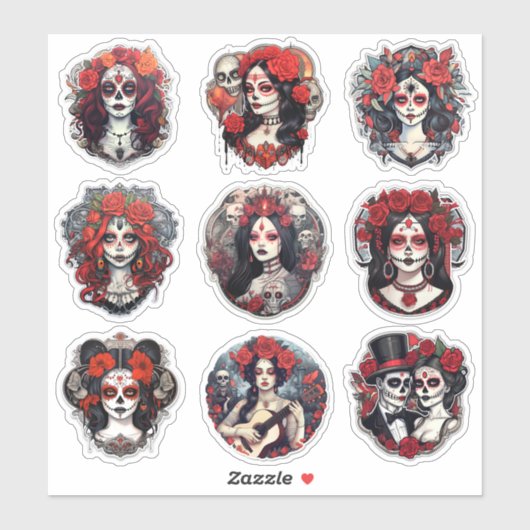 Dia de los Muertos Celebration Sticker Set (Vel)