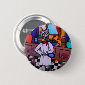 Dia de los Muertos Chef Ronde Button 5,7 Cm (Voorkant /achterkant)