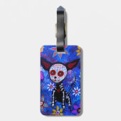 Dia de los Muertos Chihuahua Bagagelabel (Achterkant verticaal)