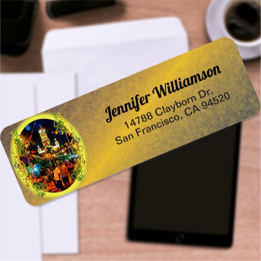 Dia de Los Muertos Church PV-190130 Adres Etiket