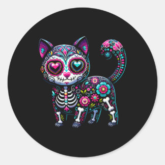 Dia De Los Muertos Cinco De Mayo Kat Sugar Schedel Ronde Sticker