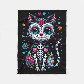 Dia De Los Muertos Cinco De Mayo Kat Sugar Skull M Fleece Deken