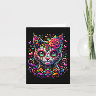 Dia de los Muertos Cinco de Mayo Kat Suikerschedel Kaart
