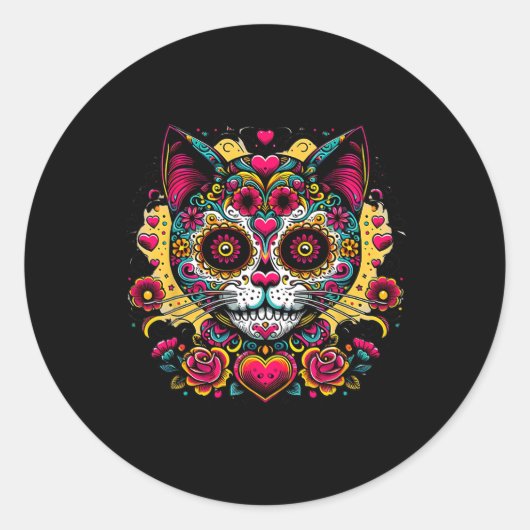 Dia de los Muertos Cinco de Mayo s Ronde Sticker (Voorkant)