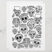 Dia De Los Muertos Coloring Page (Voorkant / Achterkant)